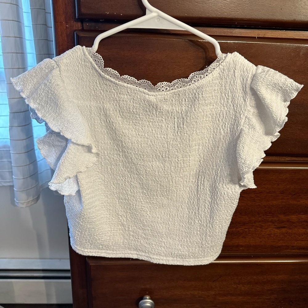 SHEIN white laced short sleeve